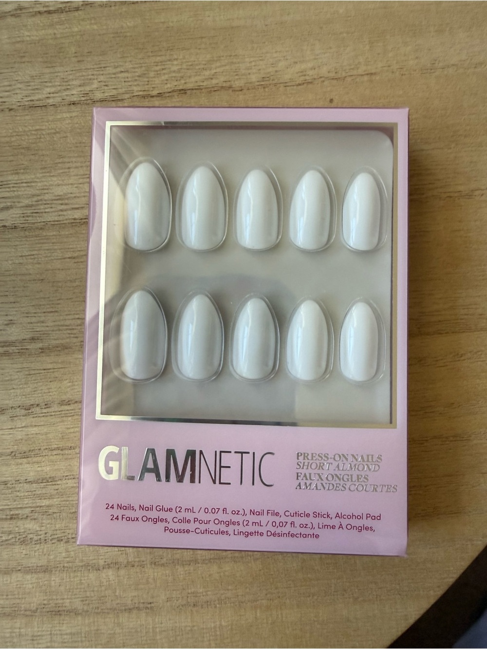 Glamnetic White Short Almond Press-On Nails